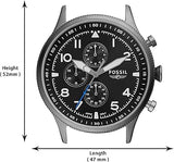 Fossil Retro Pilot Chronograph Black Dial Grey Steel Strap Watch for Men - FS5834 Authentic Buy Shop Now