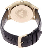 Emporio Armani Renato Quartz Grey Dial Black Leather Strap Watch For Men - AR11049 Authentic Buy Shop Now
