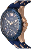 Guess Oasis Blue Dial Blue & Rose Gold Stainless Steel Strap Watch For Men - W0366G4 Authentic Buy Shop Now