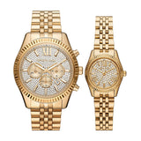 Michael Kors Lexington Crystals Gold Dial Gold Steel Strap Watch for Men - MK8494 Authentic Buy Shop Now