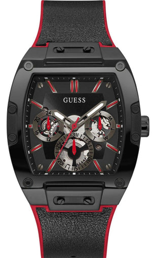 Guess Phoenix Multifunction Black Dial Black & Red Rubber Strap Watch for Men - GW0202G7 Authentic Buy Shop Now