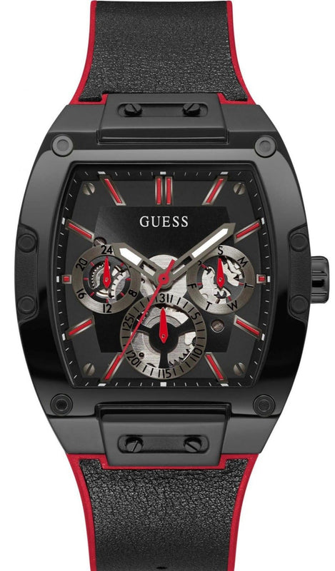 Guess Phoenix Multifunction Black Dial Black & Red Rubber Strap Watch for Men - GW0202G7 Authentic Buy Shop Now