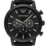 Emporio Armani Luigi Analog Black Dial Black Leather Strap Watch For Men - AR11450 Authentic Buy Shop Now