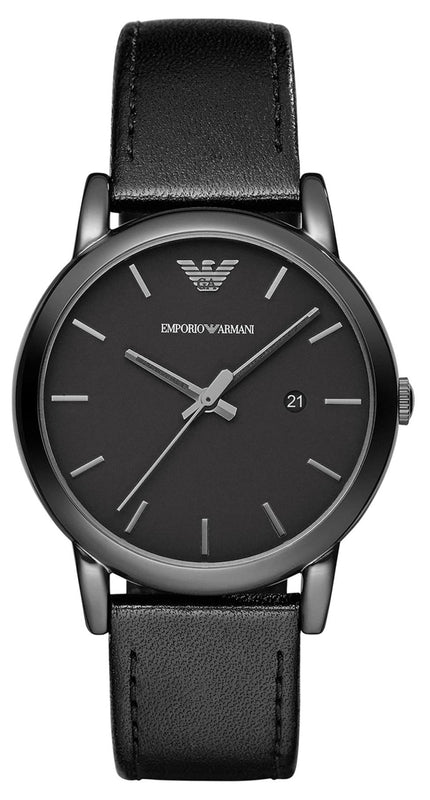 Emporio Armani Classic Black Dial Black Leather Strap Watch For Men - AR1732 Authentic Buy Shop Now