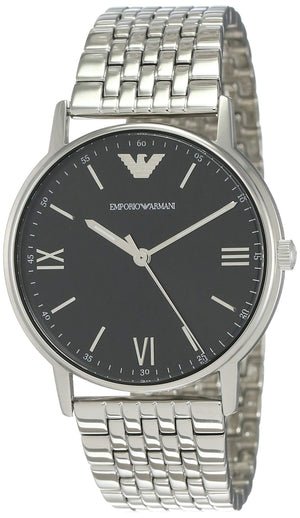 Emporio Armani Kappa Black Dial Silver Steel Strap Watch For Men - AR11152 Authentic Buy Shop Now
