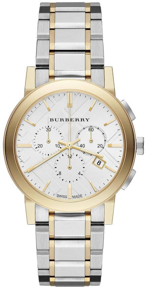 Burberry The City White Dial Two Tone Steel Strap Watch for Men - BU9751 Authentic Buy Shop Now