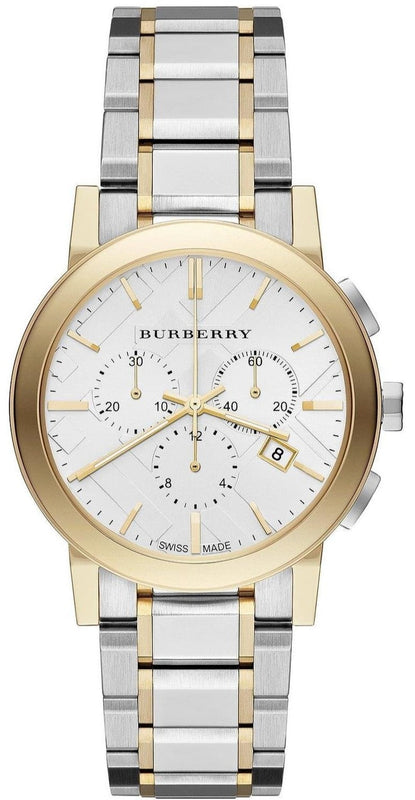 Burberry The City White Dial Two Tone Steel Strap Watch for Men - BU9751 Authentic Buy Shop Now