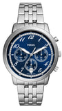 Fossil Neutra Chronograph Blue Dial Silver Steel Strap Watch for Men - FS6025 Authentic Buy Shop Now
