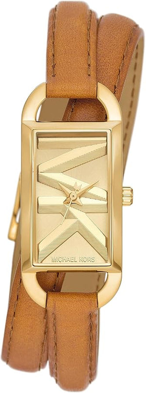 Michael Kors Empire Three Hand Gold Dial Brown Leather Strap Watch for Women - MK4721 Authentic Buy Shop Now