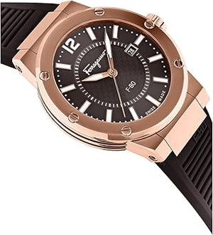 Salvatore Ferragamo F-80 Classic Black Dial Black Rubber Strap Watch for Men - SFHY02522 Authentic Buy Shop Now
