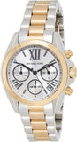 Michael Kors Bradshaw Chronograph Silver Dial Two Tone Steel Strap Watch For Women - MK5912 Authentic Buy Shop Now