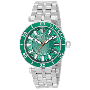Versace Greca Sport Quartz Green Dial Silver Steel Strap Watch For Men - VEZ300421 Authentic Buy Shop Now