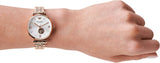 Emporio Armani Gianni T-Bar Silver Dial Rose Gold Steel Strap Watch For Women - AR60023 Authentic Buy Shop Now