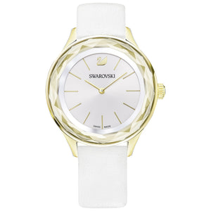 Swarovski Octea Nova Quartz White Dial White Leather Strap Watch for Women - 5295337 Authentic Buy Shop Now