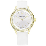 Swarovski Octea Nova Quartz White Dial White Leather Strap Watch for Women - 5295337 Authentic Buy Shop Now