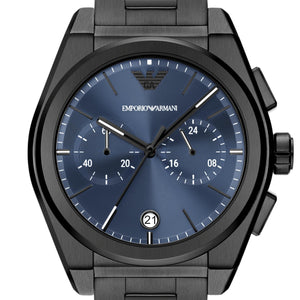 Emporio Armani Analog Chronograph Blue Dial Silver Steel Strap Watch For Men - AR11561 Authentic Buy Shop Now