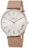 Coach Perry Silver Dial Light Brown Leather Strap Watch for Women - 14503119 Authentic Buy Shop Now