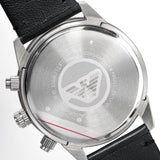 Emporio Armani Mario Chronograph Black Dial Black Leather Strap Watch For Men - AR11243 Authentic Buy Shop Now
