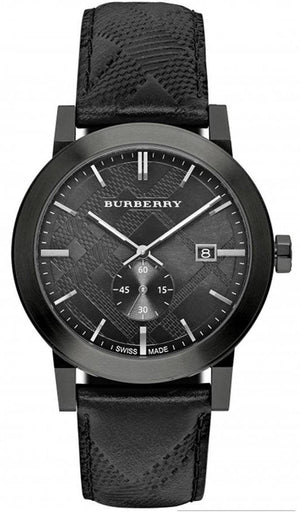 Burberry The City Black Dial Black Leather Strap Watch for Men - BU9906 Authentic Buy Shop Now