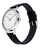Calvin Klein Even Silver Black Leather Strap Watch for Women - K7B231C6 Authentic Buy Shop Now