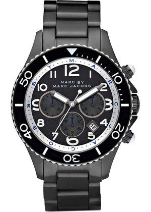 Marc Jacobs Rock Chronograph Limited Edition Gray Dial Gray Steel Strap Watch for Women - MBM5025 Authentic Buy Shop Now