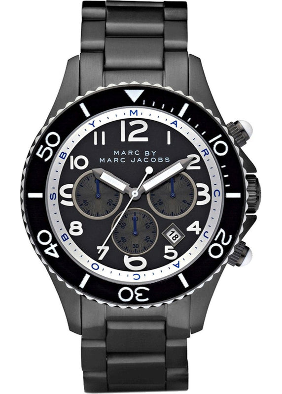 Marc Jacobs Rock Chronograph Limited Edition Gray Dial Gray Steel Strap Watch for Women - MBM5025 Authentic Buy Shop Now