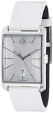 Calvin Klein Window White Dial White Leather Strap Watch for Men - K2M21120 Authentic Buy Shop Now
