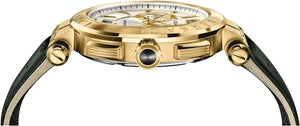 Versace Aion Chronograph White Dial Green Leather Strap Watch for Men - VBR020017 Authentic Buy Shop Now