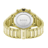 Hugo Boss Globetrotter Chronograph Black Dial Gold Steel Strap Watch for Men - 1513932 Authentic Buy Shop Now