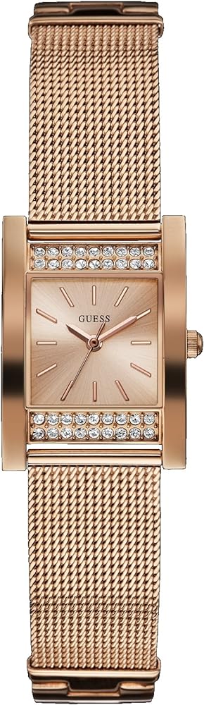 Guess Nouveau Diamonds Rose Gold Dial Rose Gold Mesh Bracelet Watch for Women - W0127L3 Authentic Buy Shop Now