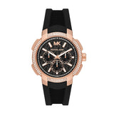 Michael Kors Sydney Pave Black Dial Black Silicone Strap Watch for Women - MK7245 Authentic Buy Shop Now