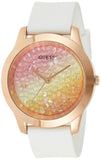 Guess Crush Crystals Gold Dial White Rubber Strap Watch for Women - W1223L3 Authentic Buy Shop Now