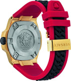 Versace Chain Reaction Quartz Black Dial Red & Black Rubber Strap Watch for Men - VEDY00319 Authentic Buy Shop Now
