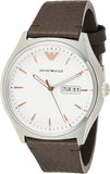 Emporio Armani Dress Quartz White Dial Brown Leather Strap Watch For Men - AR1999 Authentic Buy Shop Now