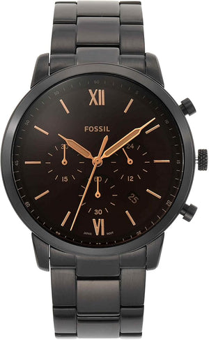 Fossil Neutra Chronograph Black Dial Black Steel Strap Watch for Men - FS5525 Authentic Buy Shop Now