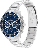 Tommy Hilfiger Jordan Chronograph Blue Dial Silver Steel Strap Watch For Men - 1792094 Authentic Buy Shop Now