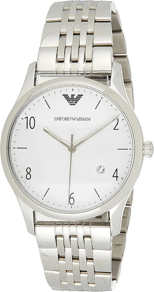 Emporio Armani Classic Silver Dial Silver Steel Strap Watch For Men - AR1867 Authentic Buy Shop Now