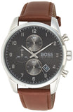 Hugo Boss Navigator Grey Dial Brown Leather Strap Watch for Men - 1513494 Authentic Buy Shop Now
