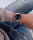 Guess Scope Black Dial Silver Steel Strap Watch for Men - GW0454G1 Authentic Buy Shop Now