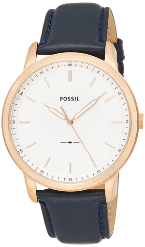 Fossil The Minimalist Slim White Dial Blue Leather Strap Watch for Men - FS5371 Authentic Buy Shop Now