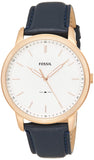 Fossil The Minimalist Slim White Dial Blue Leather Strap Watch for Men - FS5371 Authentic Buy Shop Now