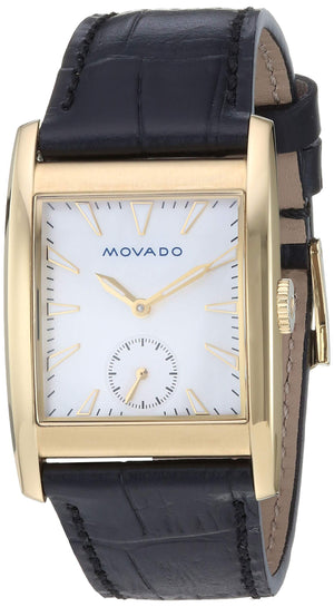 Movado Heritage Mother of Pearl White Dial Black Leather Strap Watch For Women - 3650050 Authentic Buy Shop Now
