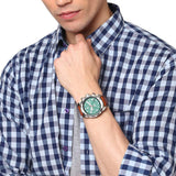 Fossil Bronson Chronograph Green Dial Brown Leather Strap Watch for Men - FS5738 Authentic Buy Shop Now