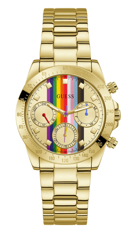 Guess Eclipse Multifunction Gold Dial Gold Steel Strap Watch for Women - GW0433L1 Authentic Buy Shop Now
