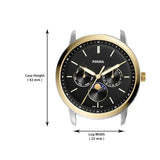 Fossil Neutra Moonphase Multifunction Black Dial Two Tone Steel Strap Watch for Men - FS5906 Authentic Buy Shop Now