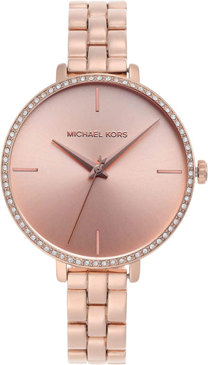 Michael Kors Charley Three-Hand Analog Rose Gold Dial Rose Gold Steel Strap Watch for Women - MK4400 Authentic Buy Shop Now