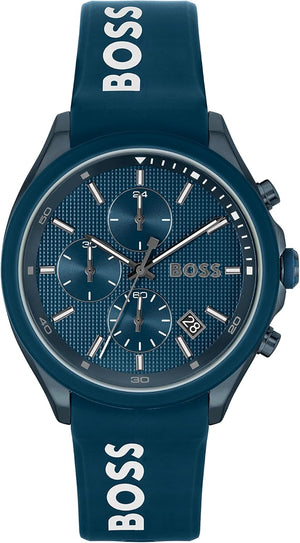 Hugo Boss Velocity Chronograph Blue Dial Blue Rubber Strap Watch For Men - 1514061 Authentic Buy Shop Now
