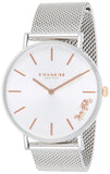 Coach Perry White Dial Silver Mesh Bracelet Watch for Women - 14503124 Authentic Buy Shop Now