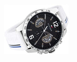 Tommy Hilfiger Multifunction Black Dial White Rubber Strap Watch for Men - 1791475 Authentic Buy Shop Now
