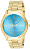 Michael Kors Slim Runway Blue Dial Gold Steel Strap Watch for Women - MK3265 Authentic Buy Shop Now